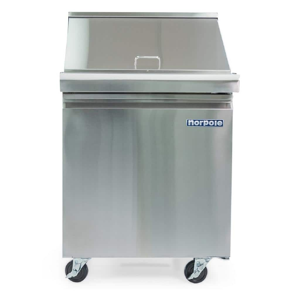 6 cu. ft. Single Door Mega Top Prep Table Commercial Refrigerator in Stainless Steel -  Norpole, NP1R-SWMT