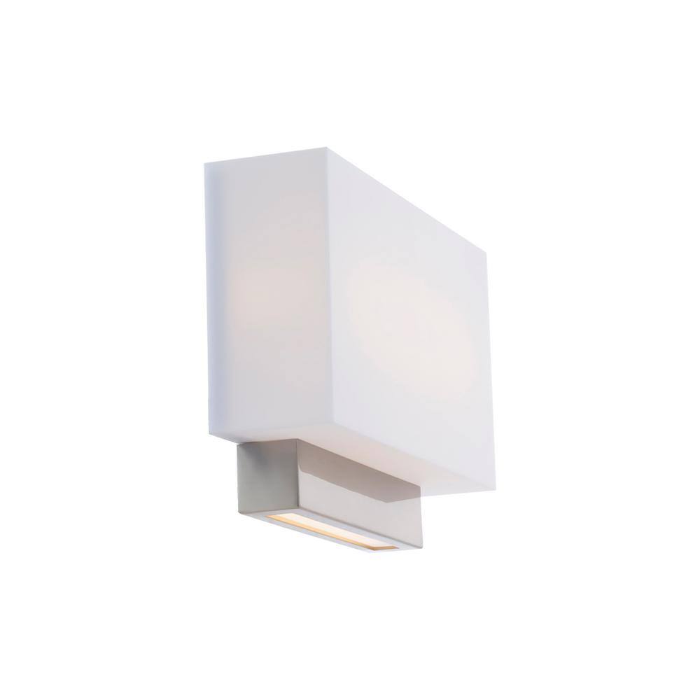 Elegant Brushed Nickel 14" Outdoor Vanity LED Wall Sconce