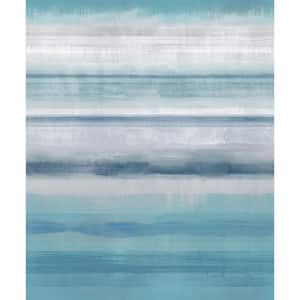 Atmosphere Turquoise/Blue/Silver Metallic Skye Stripe Non-Pasted Non-Woven Paper Wallpaper Roll (Covers 57 sq. ft.)
