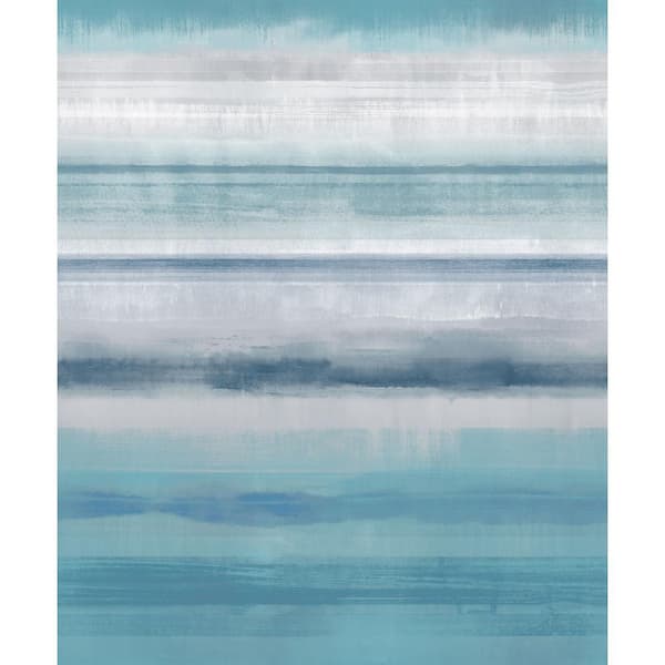 Unbranded Atmosphere Turquoise/Blue/Silver Metallic Skye Stripe Non-Pasted Non-Woven Paper Wallpaper Roll (Covers 57 sq. ft.)