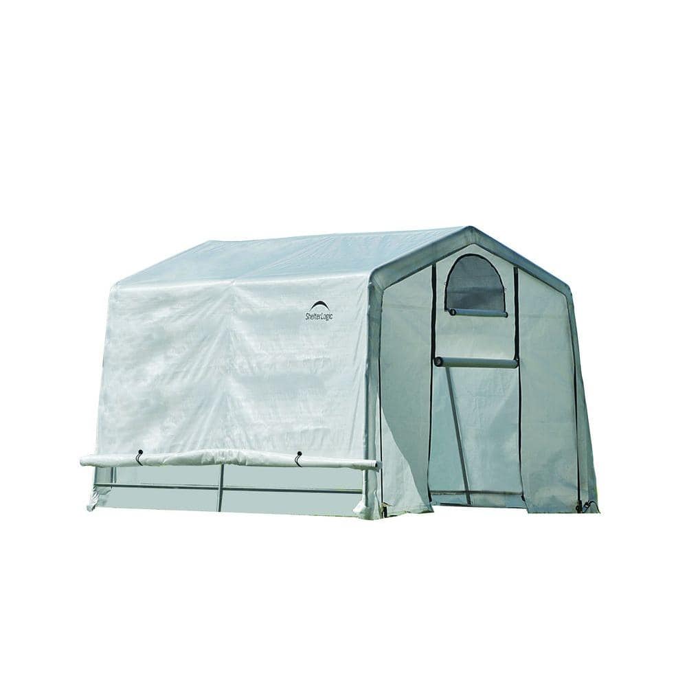 ShelterLogic 10 ft. W x 10 ft. D x 8 ft. H GrowIt Greenhouse In A Box with Patent Pending Stabilizers and Easy Slide Cross Rails 70656 The Home