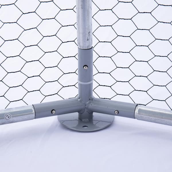 GOGEXX 9.2 ft.x 8.1 ft. Metal Chicken Coop Hexagonal Steel Wire Plastic Mesh