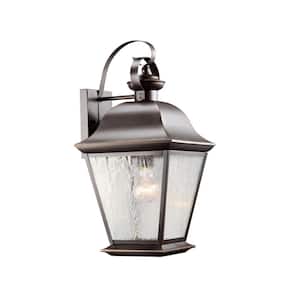 Mount Vernon 19.5 in. 1-Light Olde Bronze Outdoor Hardwired Wall Lantern Sconce with No Bulbs Included (1-Pack)