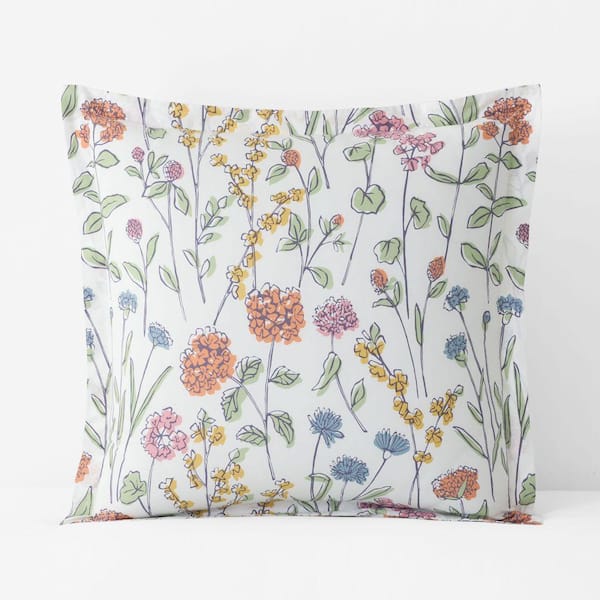 Company Cotton Garden Mirage Percale White Multi Euro Sham