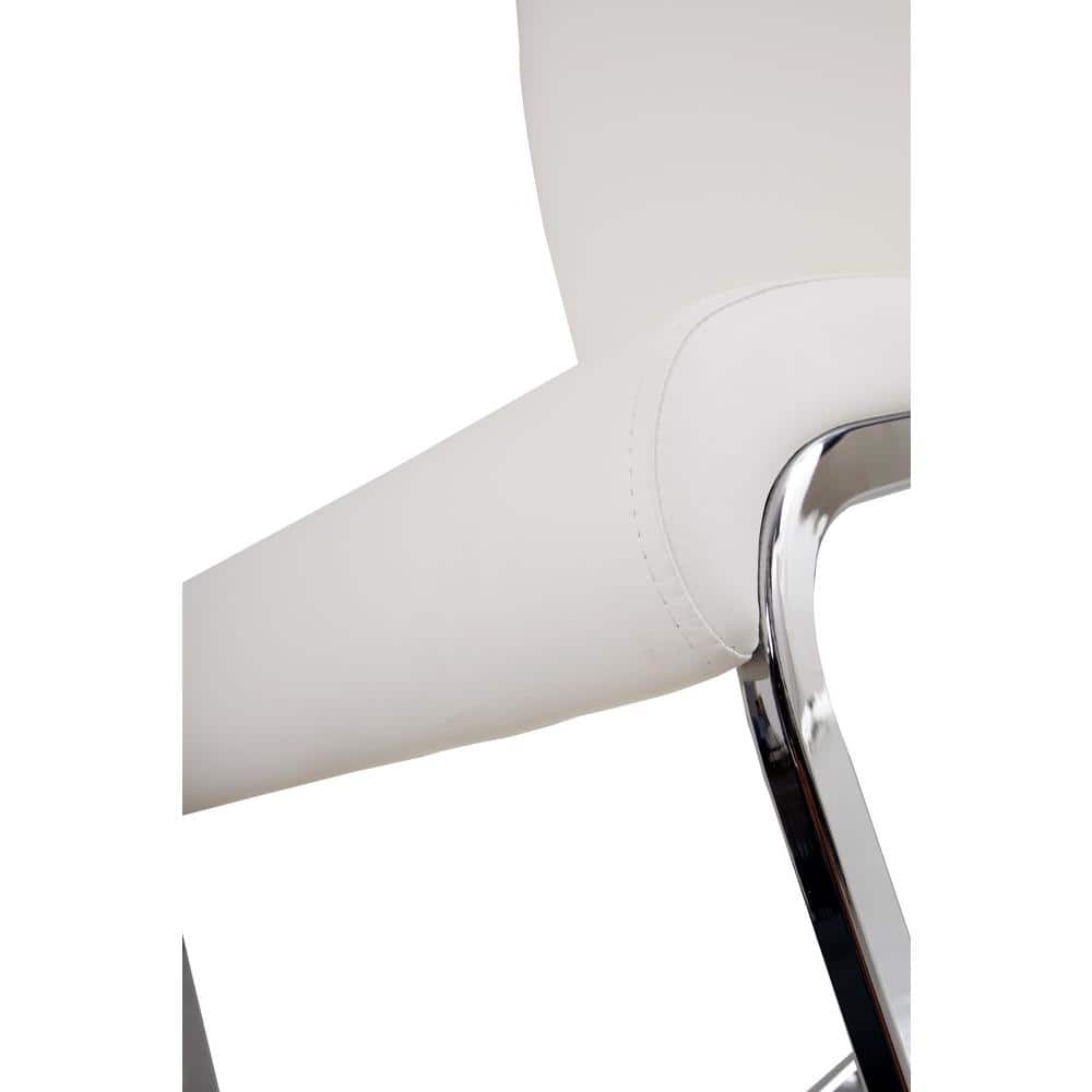 Contemporary White Faux Leather Upholstered Side Chair Set