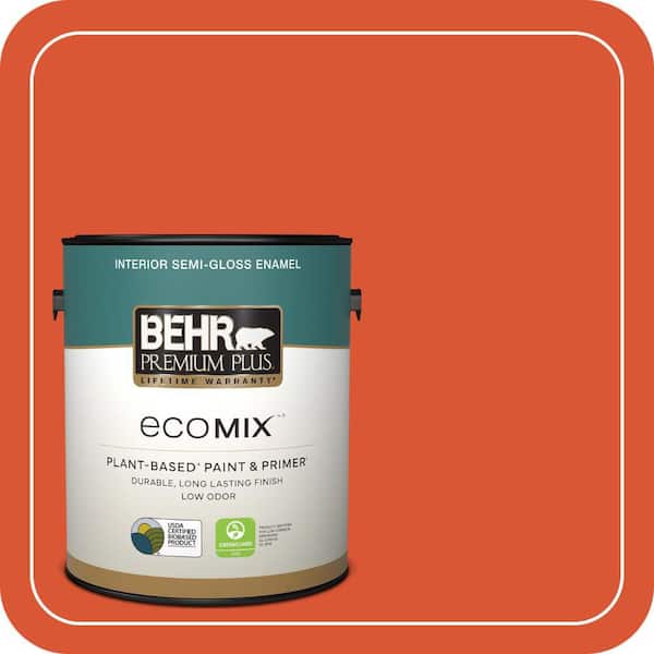 1 gal. #P190-7 Inferno Semi-Gloss Enamel EcoMix Plant-Based Interior Paint & Primer