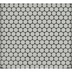 Penny Round Bianco 11.38 in. x 12.32 in. x 6mm Matte Porcelain Mesh-Mounted Mosaic Tile (14.4 sq. ft./Case)