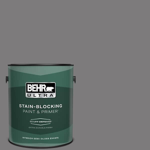 BEHR ULTRA 1 gal. #BXC-58 Stormy Gray Extra Durable Semi-Gloss Enamel Interior Paint & Primer