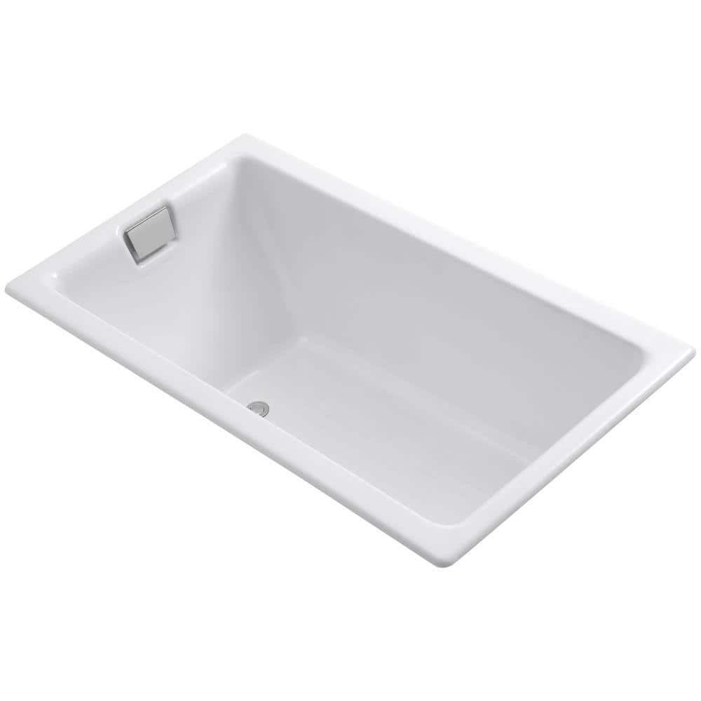 Tea-for-Two 66 in. x 36 in. Rectangular Soaking Bathtub with Reversible Dra