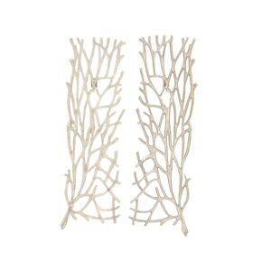 Aluminum Silver Inspired Coral Wall Decor (Set of 2)