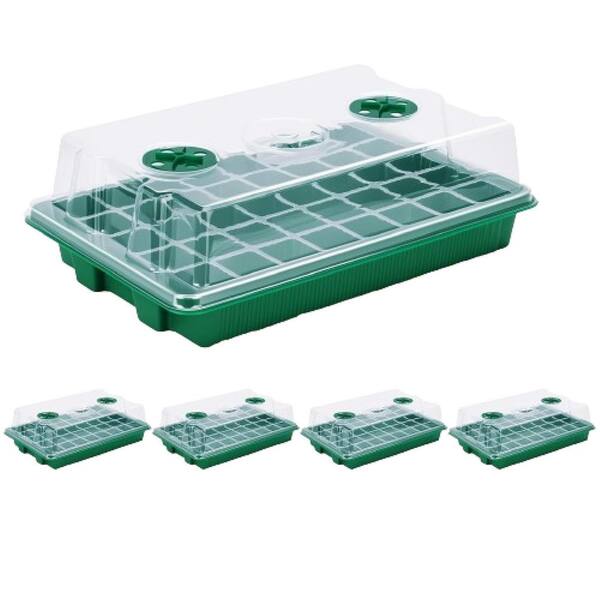 thumbnail image 2 of IMountek 10-Pack Seed Starter Trays With Humidity Dome & Adjustable Ventilation - 12 Cells Per Tray 2 of 5
