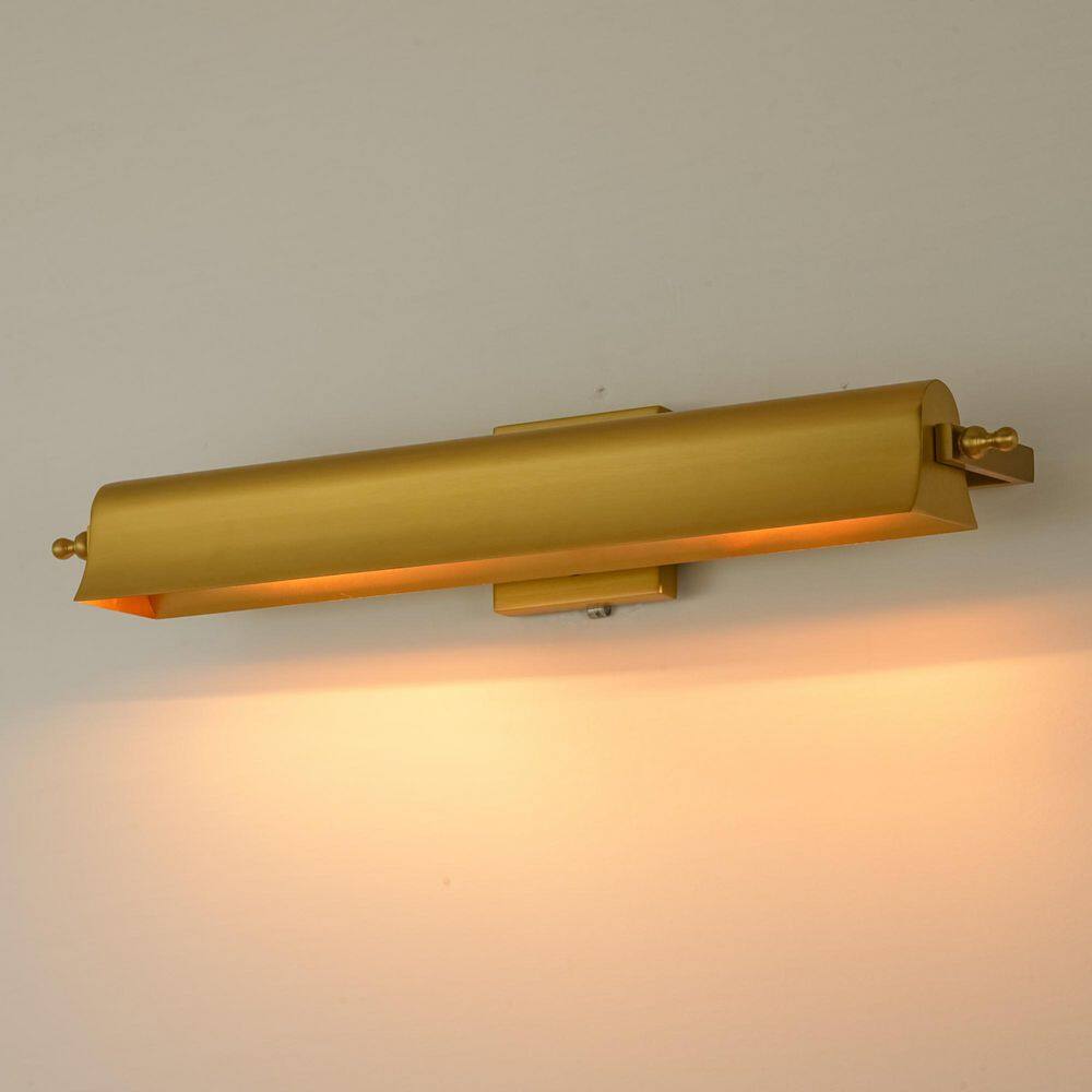 Luvia 24 in. 2-Light Brushed Gold Industrial Rotatable Wall Sconce, Picture Light price history on PriceWatchPro