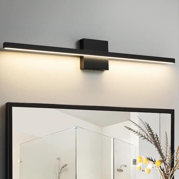 KAISITE 32 in. 1-Light Black LED Vanity Light Bar Dimmable Wall Sconce Modern Bathroom Light Fixture with 3500K Warm Light