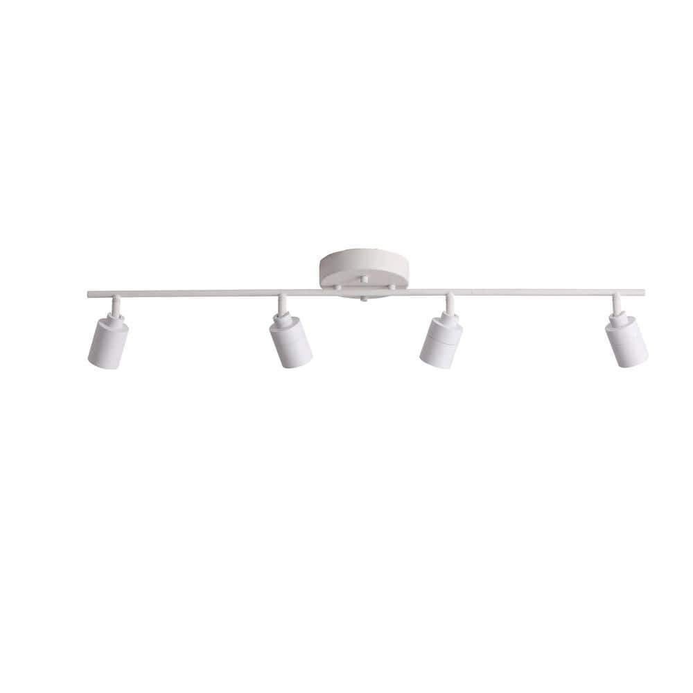White 4-Head LED Track Light with Adjustable Spotlights