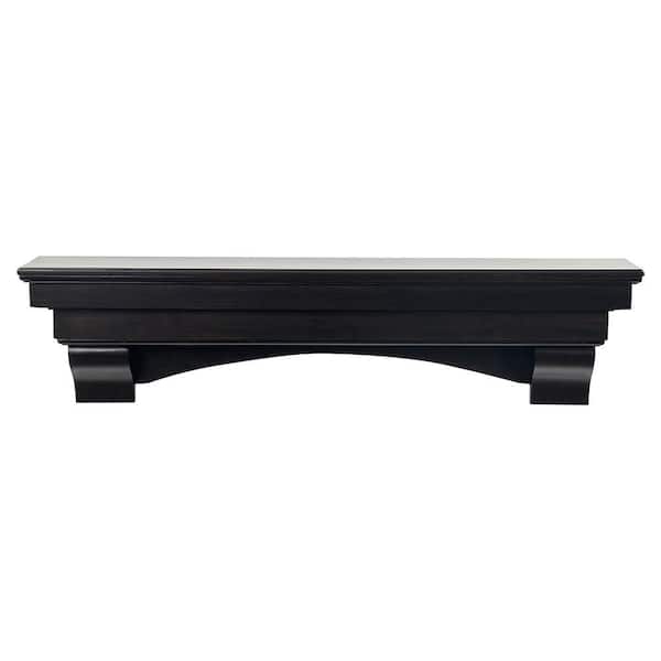 Salem Coffee Bean Stain 72 in. Wood Fireplace Cap-Shelf Mantel