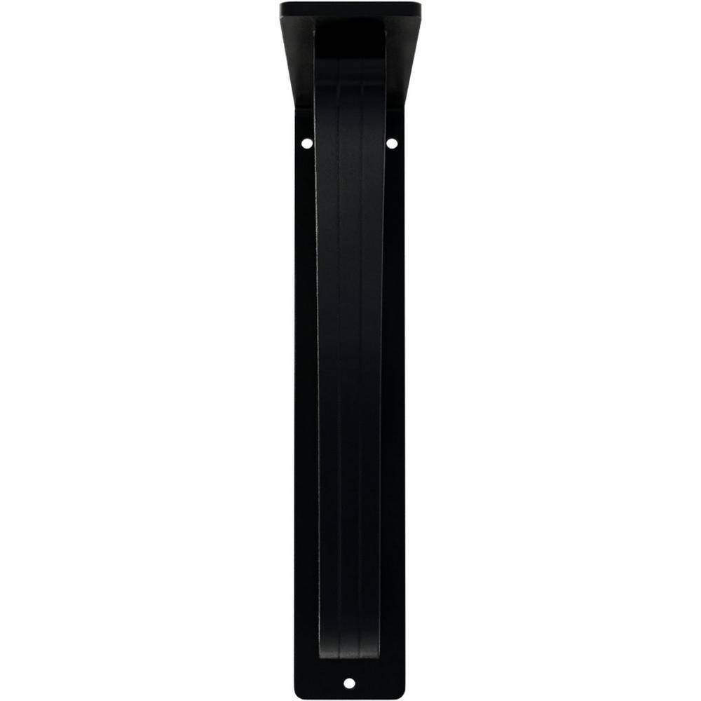 Powder Coated Black Wrought Iron Shelf Bracket with Triple Center Brace