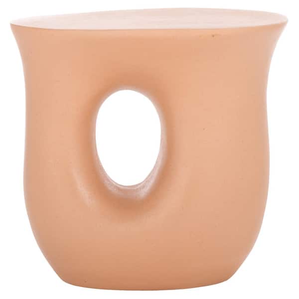 SAFAVIEH Irelyn 18.3 in. Terracotta Round Concrete End Table