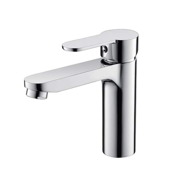 Modern Luxurious Single Handle Single Hole Bathroom Sink Faucet Bathroom Faucet with Handle in Chrome