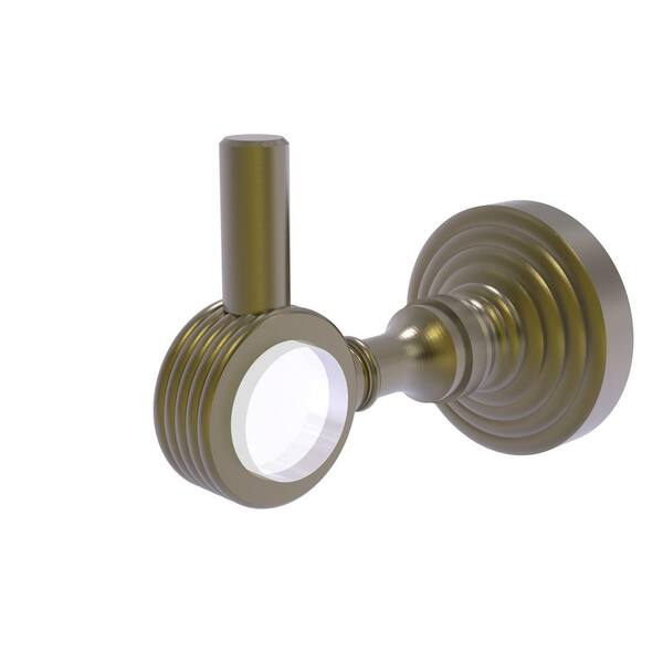 Allied Brass Pacific Grove J-Hook Robe/Towel Hook with Groovy Accents in Antique Brass