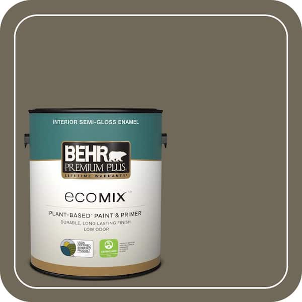 1 gal. #770D-6 Sandwashed Driftwood Semi-Gloss Enamel EcoMix Plant-Based Interior Paint & Primer