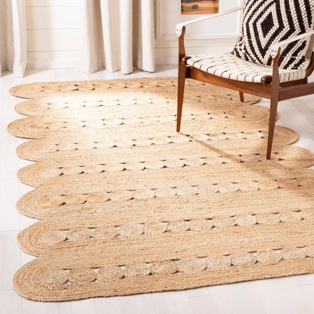 Natural Jute Hand-Knotted 4' x 6' Non-Slip Area Rug