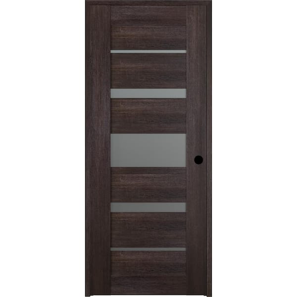 Belldinni Vona 07-03 18 in. x 80 in. Left-Hand 5-Lite Frosted Glass Solid Core Veralinga Oak Wood Single Prehung Interior Door