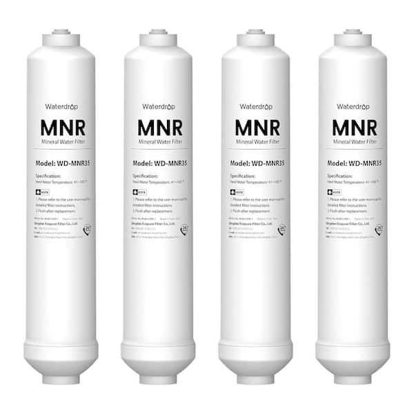 WD-MNR35 Remineralization Filter, 1/4 in. Quick Connect Mineral Filter for Reverse Osmosis System, G3, G2, D6,4 Packs