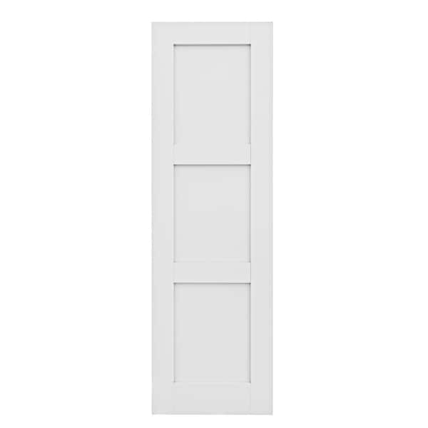 18 in. x 80 in. 3-Lite Paneled Blank Solid Core Composite Manufacture Wood White Primed Interior Door Slab