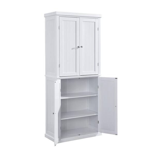 30 in. W x 14 in. D x 72.4 in. H White MDF Freestanding Ready to Assemble  Kitchen Cabinet Storage with 4 Doors wywymnjmnj-24 - The Home Depot