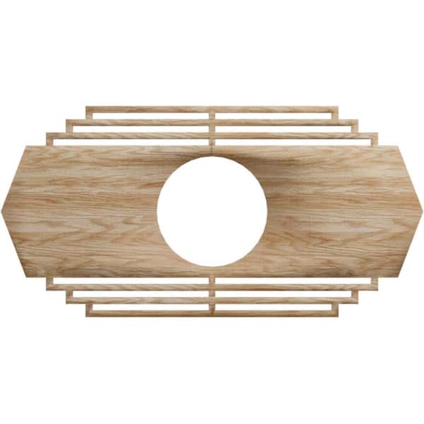Ekena Millwork 0.375 in. x 26 in. x 13 in. Wood (Red Oak) Medallion Moulding
