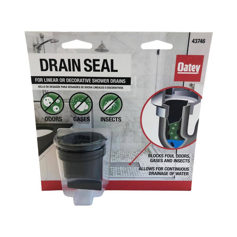 Black PVC 2-Inch Drain Seal for Linear and Decorative Shower Drains