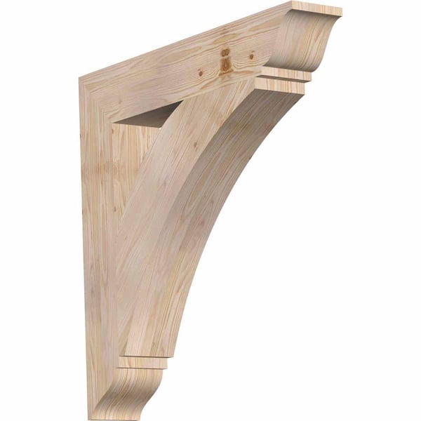 Ekena Millwork 5.5 in. x 34 in. x 34 in. Douglas Fir Thorton Traditional Smooth Bracket