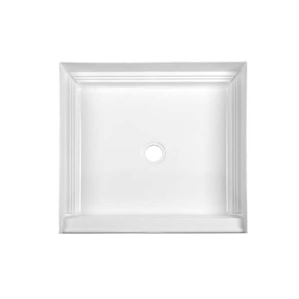 Aquatic Composite 32 in. x 32 in. Single Threshold Center Drain Shower Pan in White
