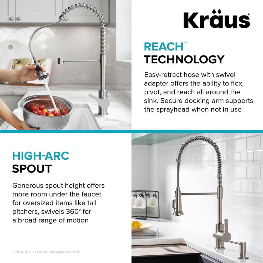 Champagne Bronze Commercial Style Pull-Down Kitchen Faucet