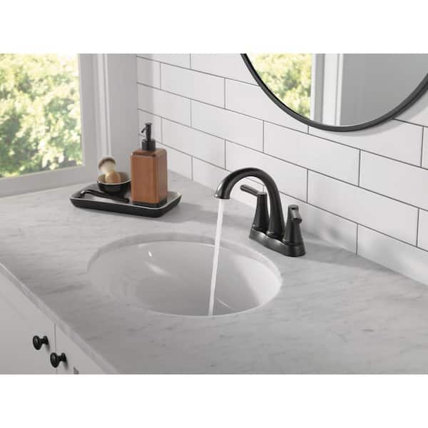 Casara 4 in. Centerset Double Handle Bathroom Faucet in Matte Black