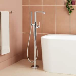 Drea Single-Handle Floor Mounted Roman Tub Faucet in. Chrome