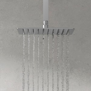 Classic Rain 10 in. Single Handle 2-Spray Shower Faucet 2.5 GPM with Pressure Balance in. Brushed Nickel Valve Included