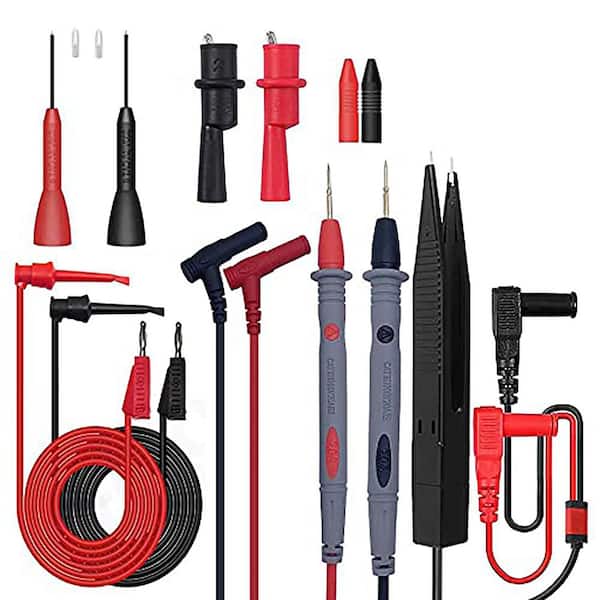 8-Piece 1000V 20A Precision Gold-Plated Multimeter Test Leads Kit w/ Alligator Clip for Accurate Electrical Measurement