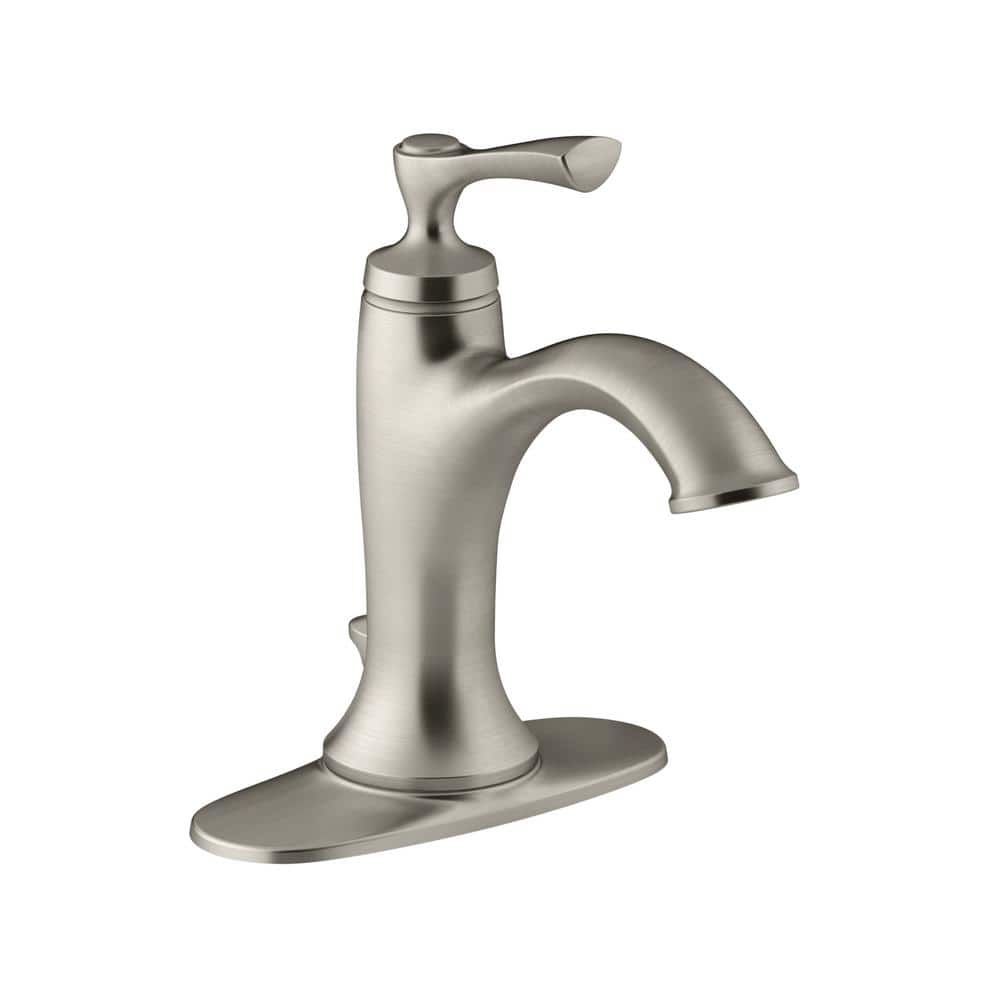 Kohler Elliston Single Hole Single Handle Bathroom Faucet In Brushed Nickel K R72782 4d1 Bn The Home Depot