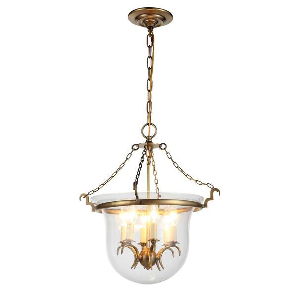 Elegant Lighting Seneca 6-Light Burnished Brass Flushmount