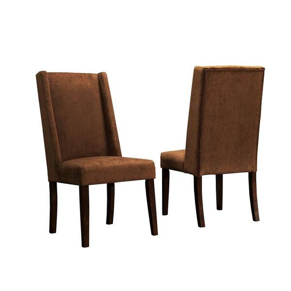 HomeSullivan Geoffrey Chocolate Chenille Wingback Side Chairs