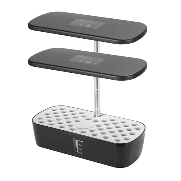 52-pod hydroponic kit with smart LED, big water tank, adjustable