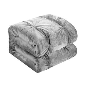 Silver Solid Color Queen Polyester Duvet Cover Set
