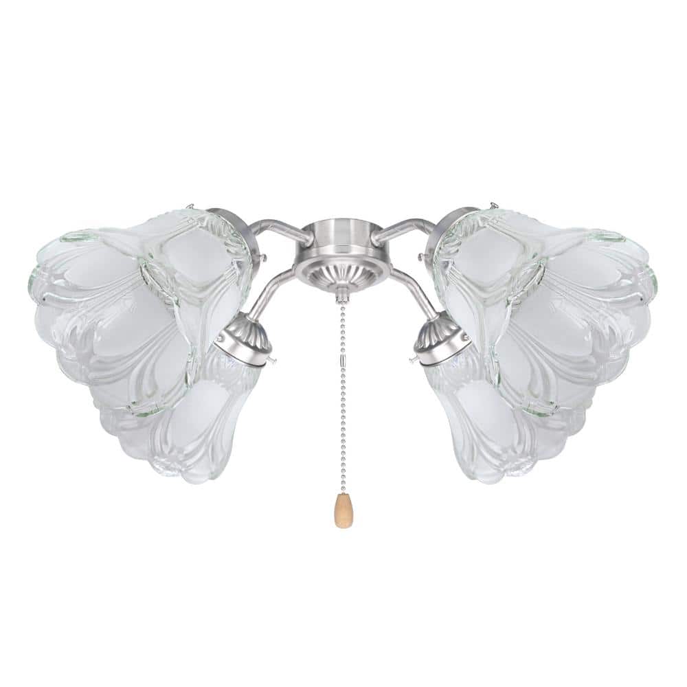 Clear and Frosted Glass Ceiling Fan Replacement Shades, 5" Height, 4-Pack