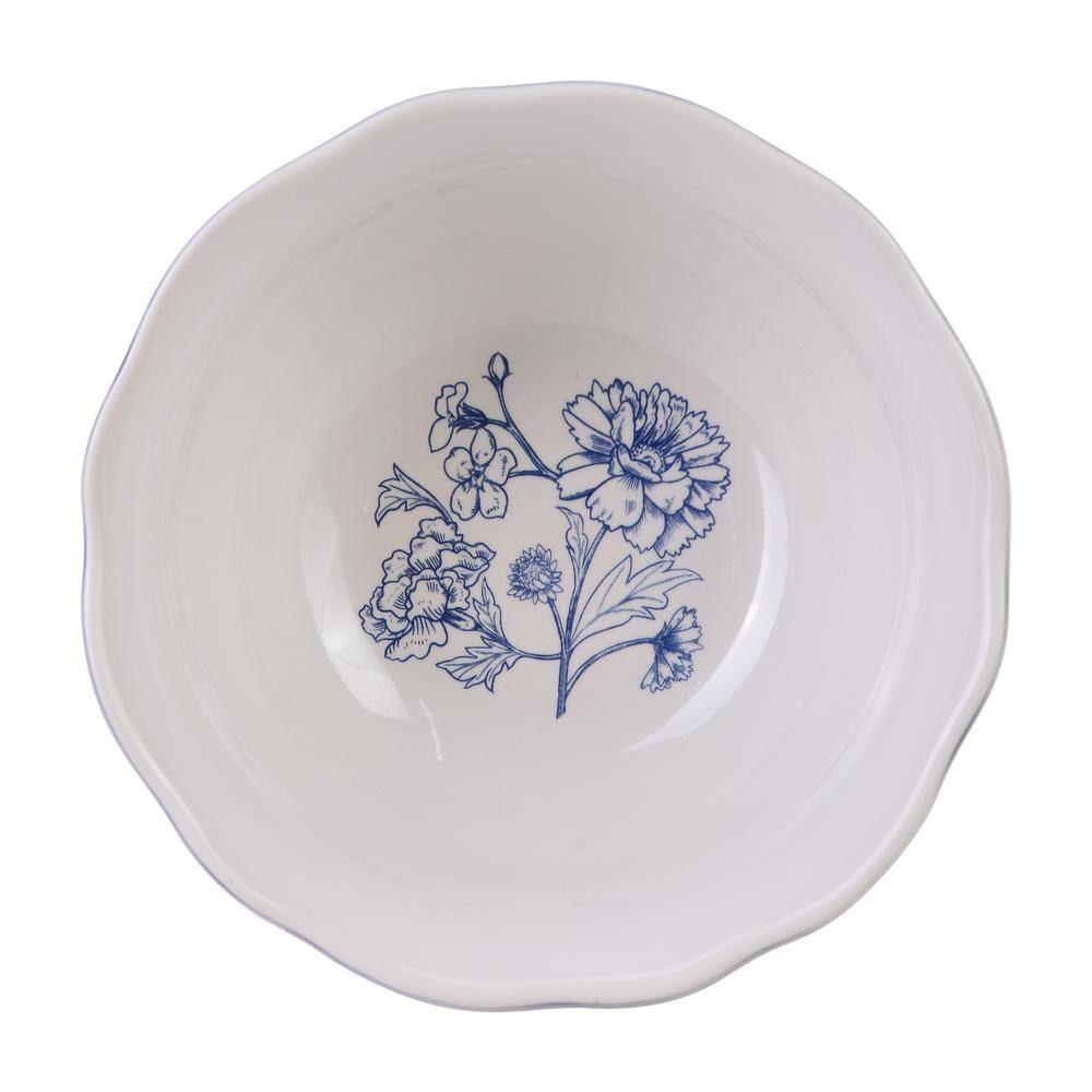 Cleremont Blue Floral Porcelain 12-Piece Dinnerware Set