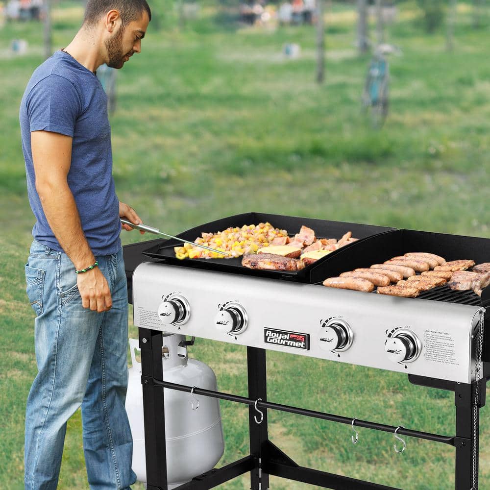 Royal Gourmet 66" Stainless Steel Propane Gas Grill with Side Burner