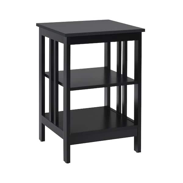 3-Tier Nightstand Set of 2, Side Table with Storage Shelves, Reinforced Bars, Stable Frame