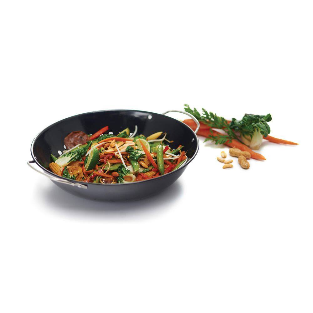 11-Inch Black Porcelain Coated Grill Wok Topper