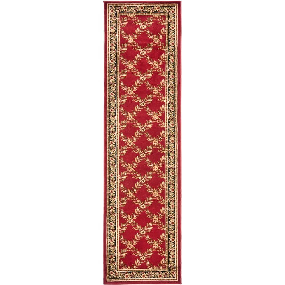 Lyndhurst Red/Black 2 ft. x 8 ft. Floral Border Diamond Runner Rug price history on PriceWatchPro