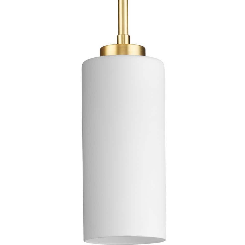 Vintage Brass and Etched Glass Cylinder Pendant Light